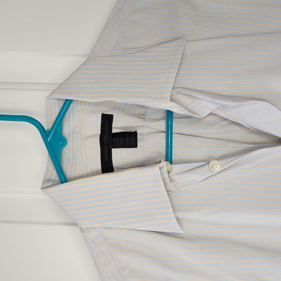 Express Other - Blue and yellow striped dress shirt